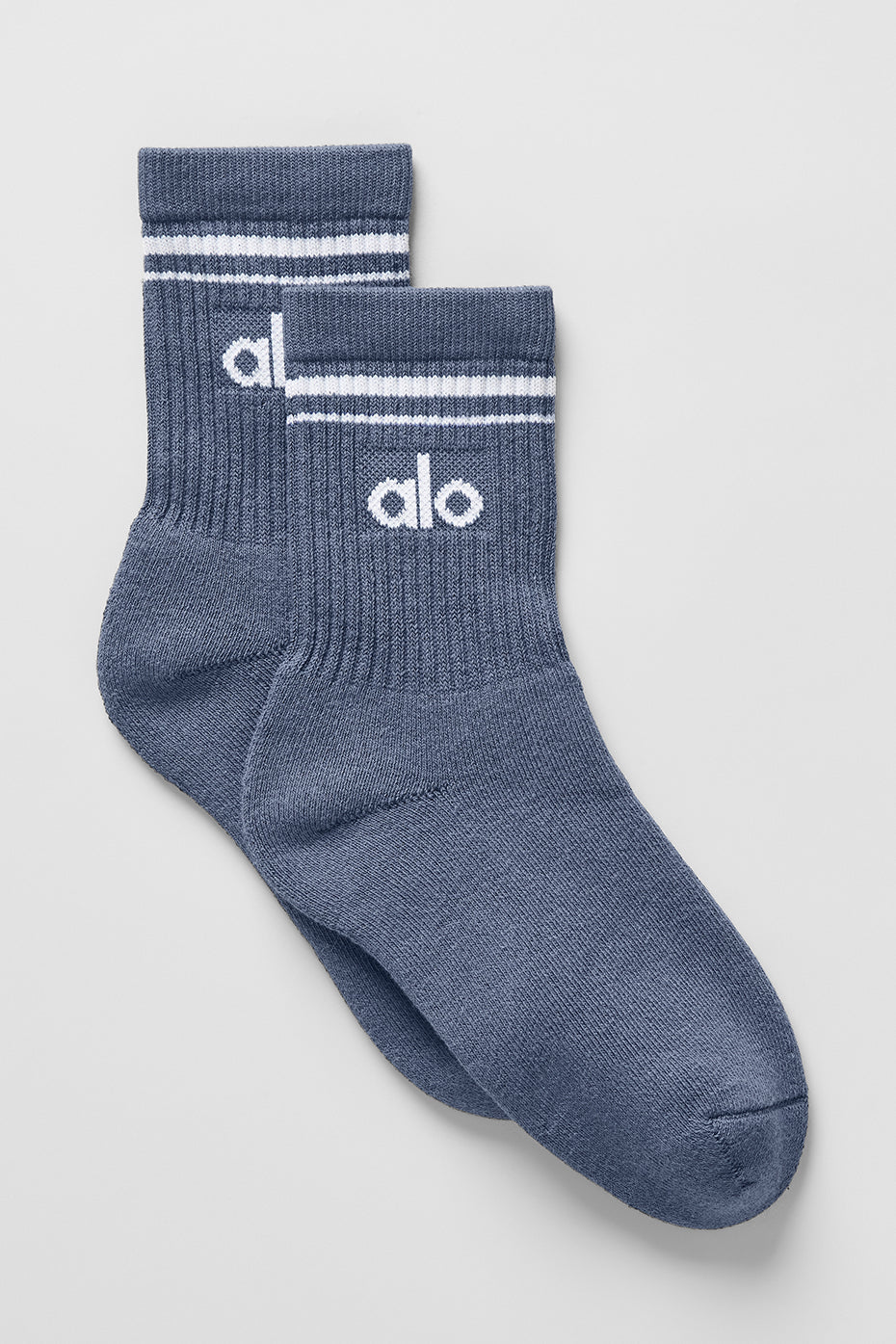 Chaussettes Mi-Hautes Unisexes Throwback - Bluestone/Blanc