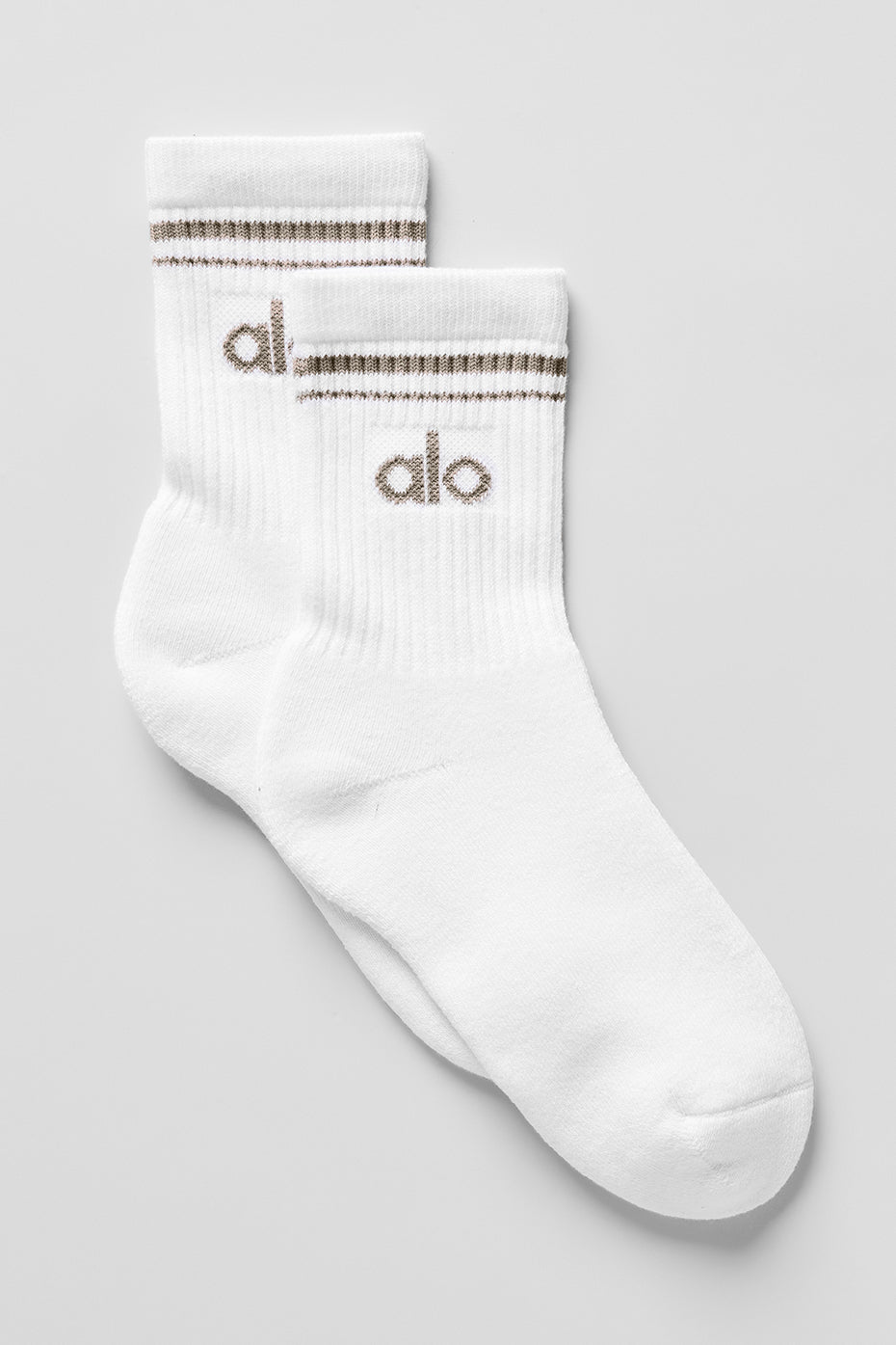 Chaussettes Mi-Hautes Unisexes Throwback - Blanc/Light Cocoa