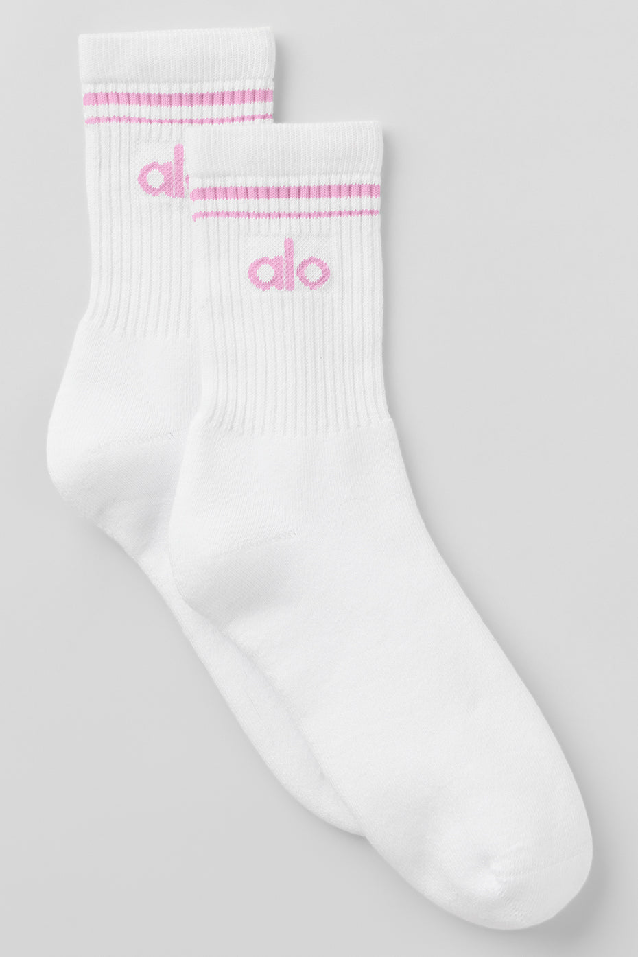 Chaussettes Mi-Hautes Unisexes Throwback - Blanc/Candy Heart Pink