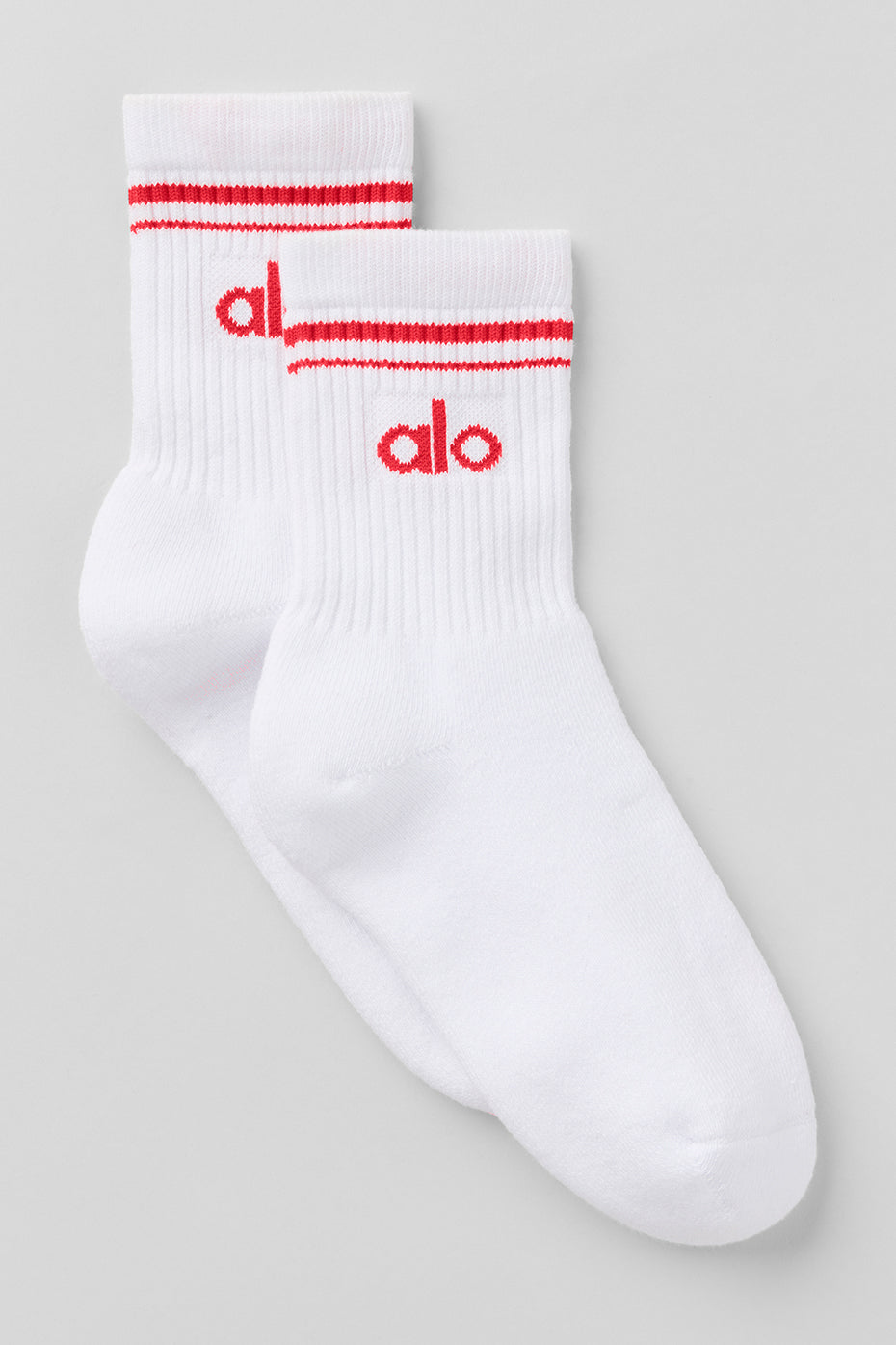 Chaussettes Mi-Hautes Unisexes Throwback - Blanc/Bright Red