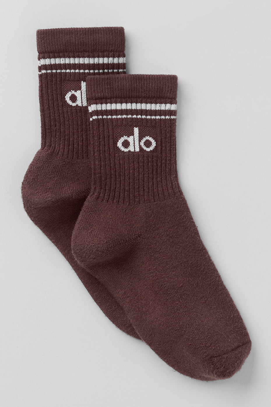 Chaussettes Mi-Hautes Unisexes Throwback - Brownstone/Blanc