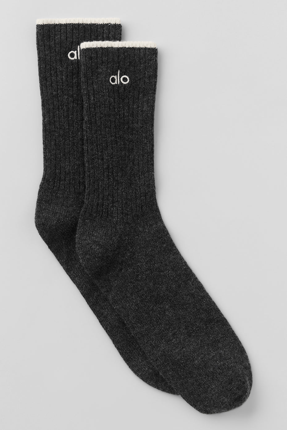Chaussettes Unisexes En Laine Et Cachemire Light Frosted - Dark Slate Grey/Ivory