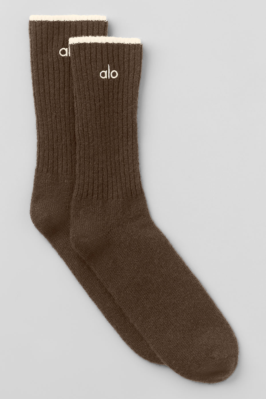 Chaussettes Unisexes En Laine Et Cachemire Light Frosted - Espresso Heather/Ivory