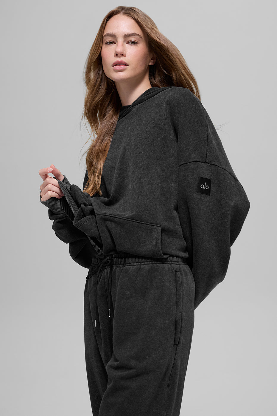 Sweat À Capuche Effet Délavé Chill Vintage - Black Wash