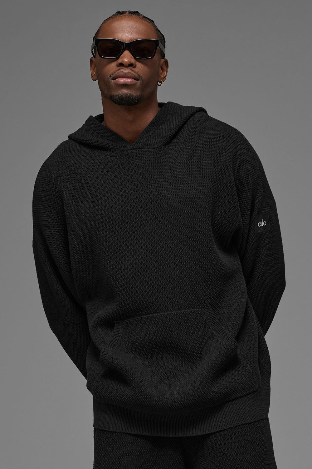 Sweat À Capuche En Maille Sports Club - Noir