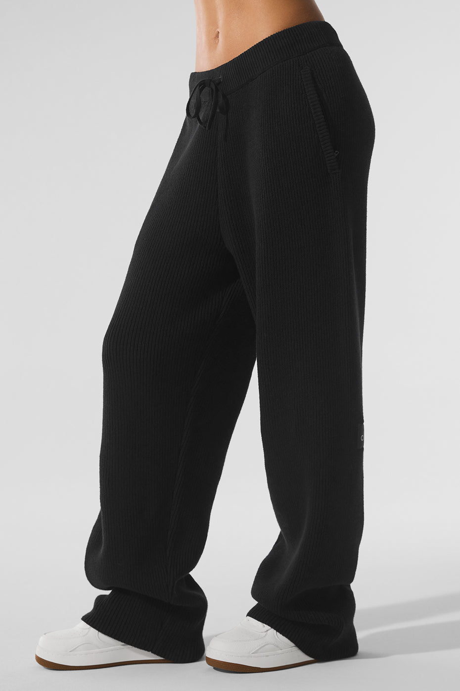 Pantalon De Survêtement En Maille Côtelée Domain - Noir