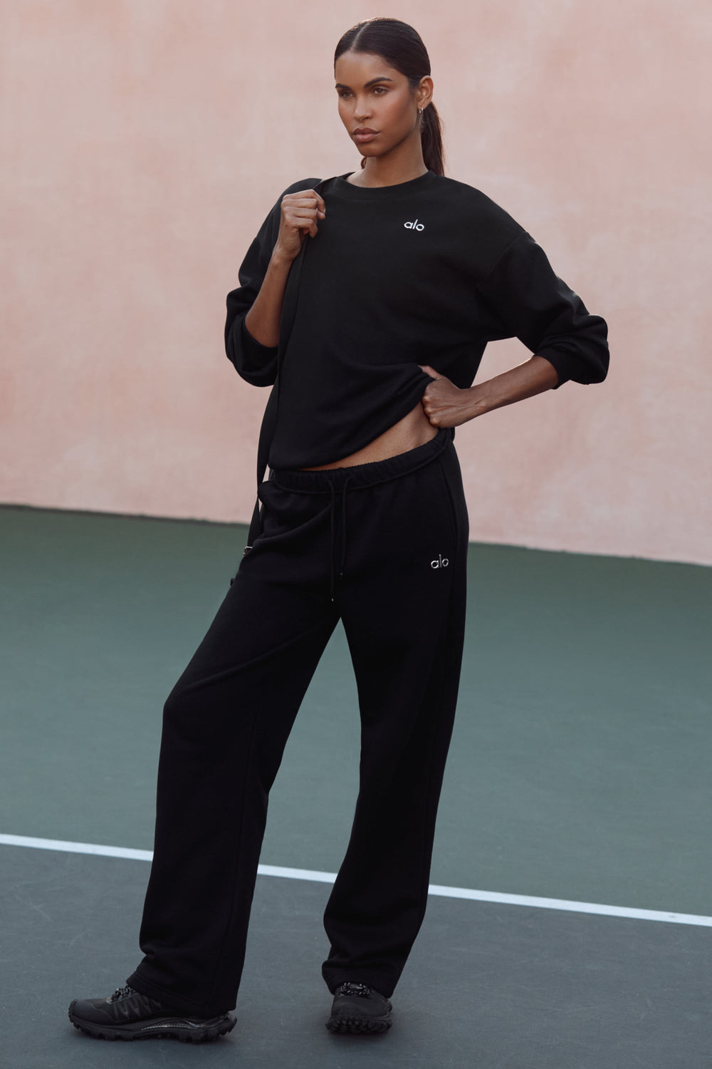 Pantalon De Survêtement Coupe Droite Accolade - Noir