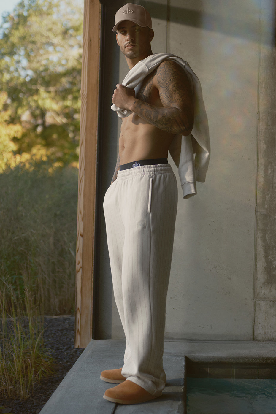 Pantalon De Survêtement Coupe Droite Pinstripe - Bone Pinstripe