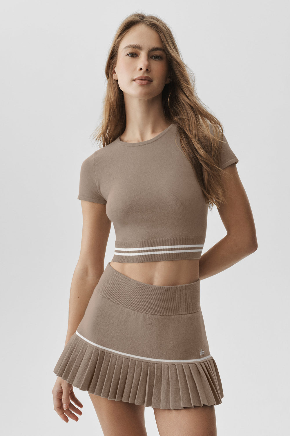 Scholar Knit Manches courtes My Serve - Gravel/Blanc