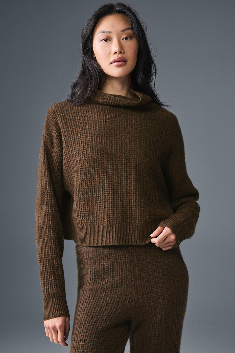 Pull Col Roulé En Cachemire Plush Waffle - Espresso