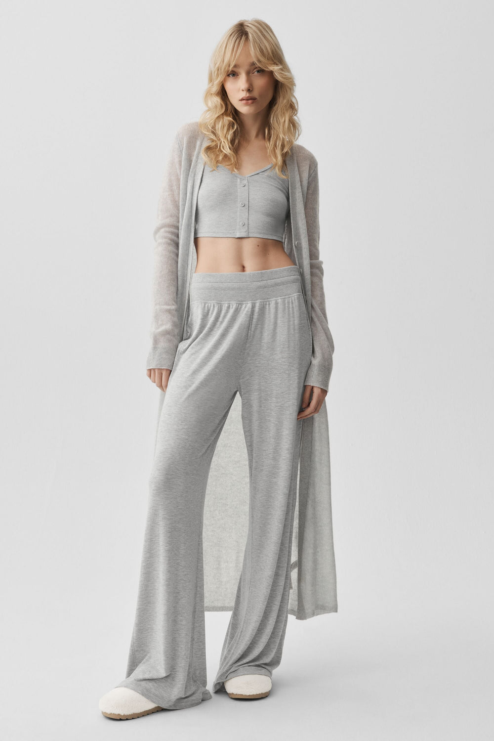 Cardigan Long En Cachemire Sheer - Athletic Heather Grey