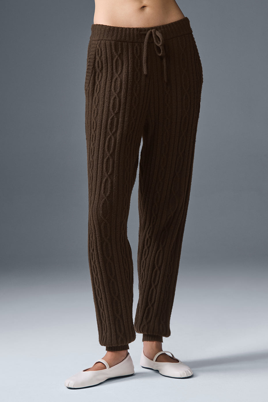 Pantalon En Maille Torsadée Winter Bliss - Espresso