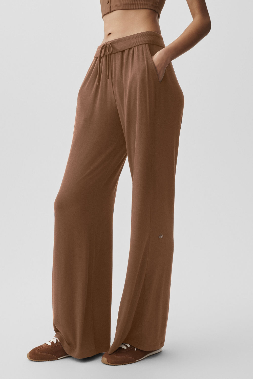Pantalon Évasé Semi-Transparent Delicate Lounge (classique) - Sun Kissed Brown