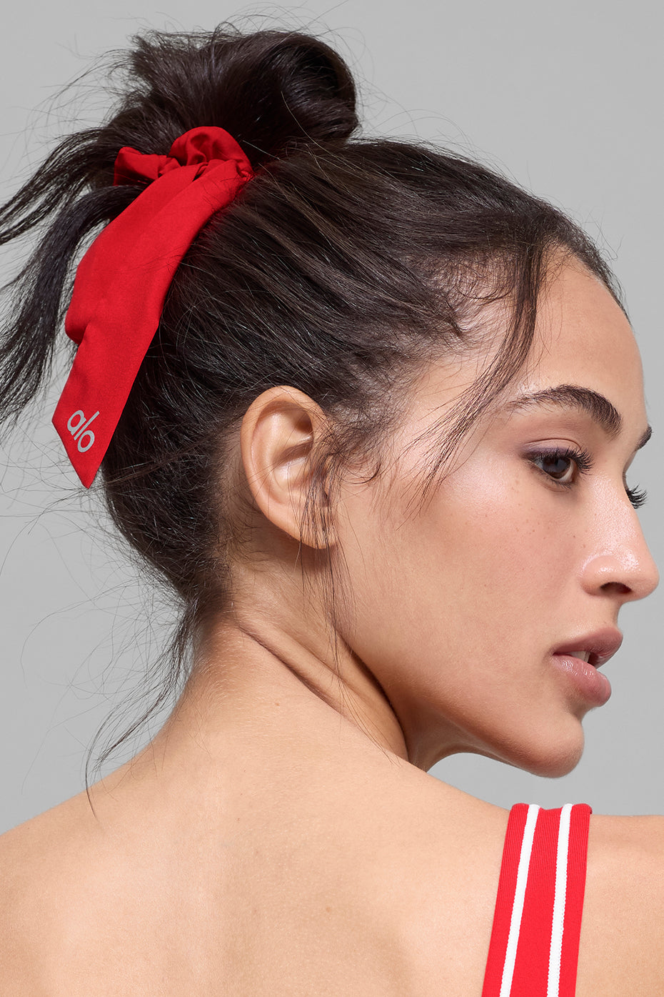 Chouchou Avec Nœud Love Knots - Bright Red