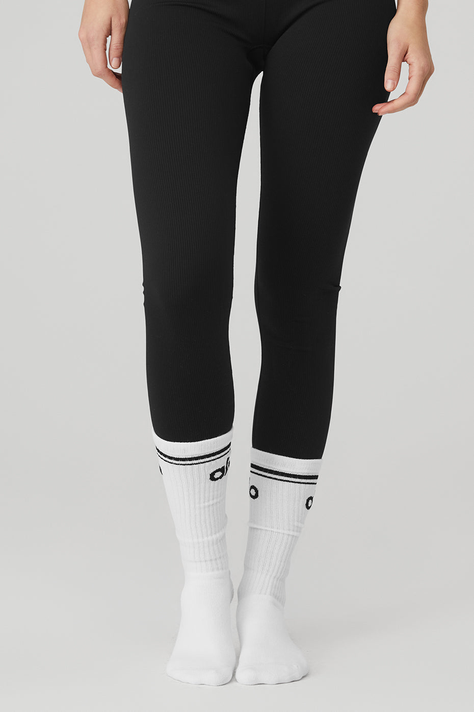 Chaussettes Barre Throwback Pour Femmes - Blanc/Noir
