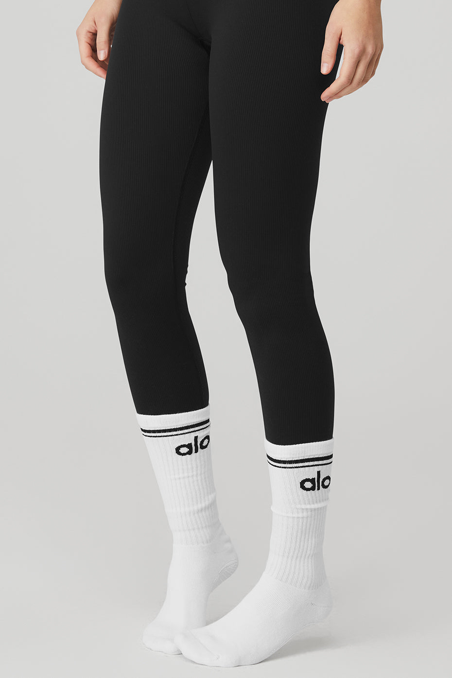 Chaussettes Barre Throwback Pour Femmes - Blanc/Noir