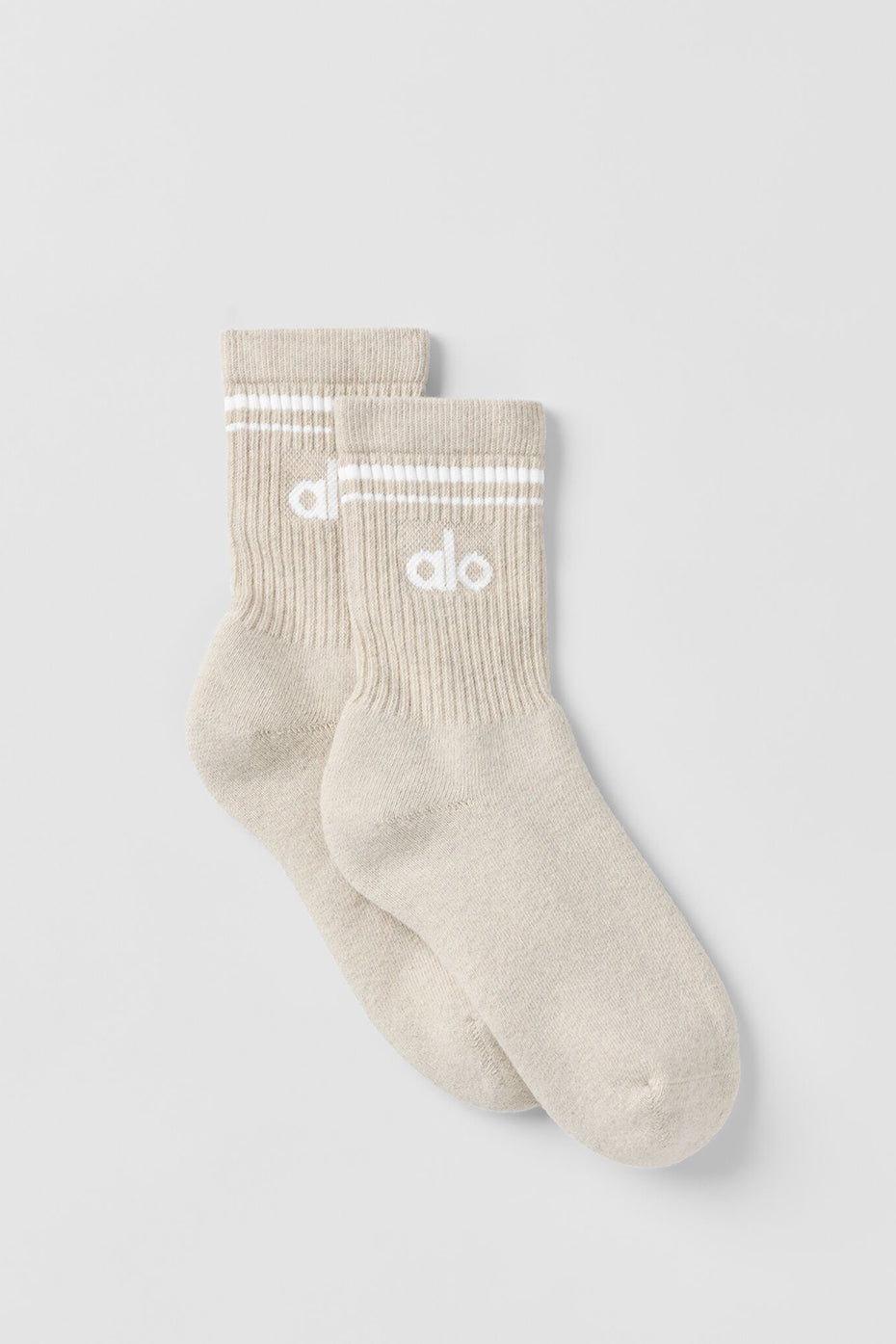 Chaussettes Mi-Hautes Unisexes Throwback - Oatmeal Heather/Blanc