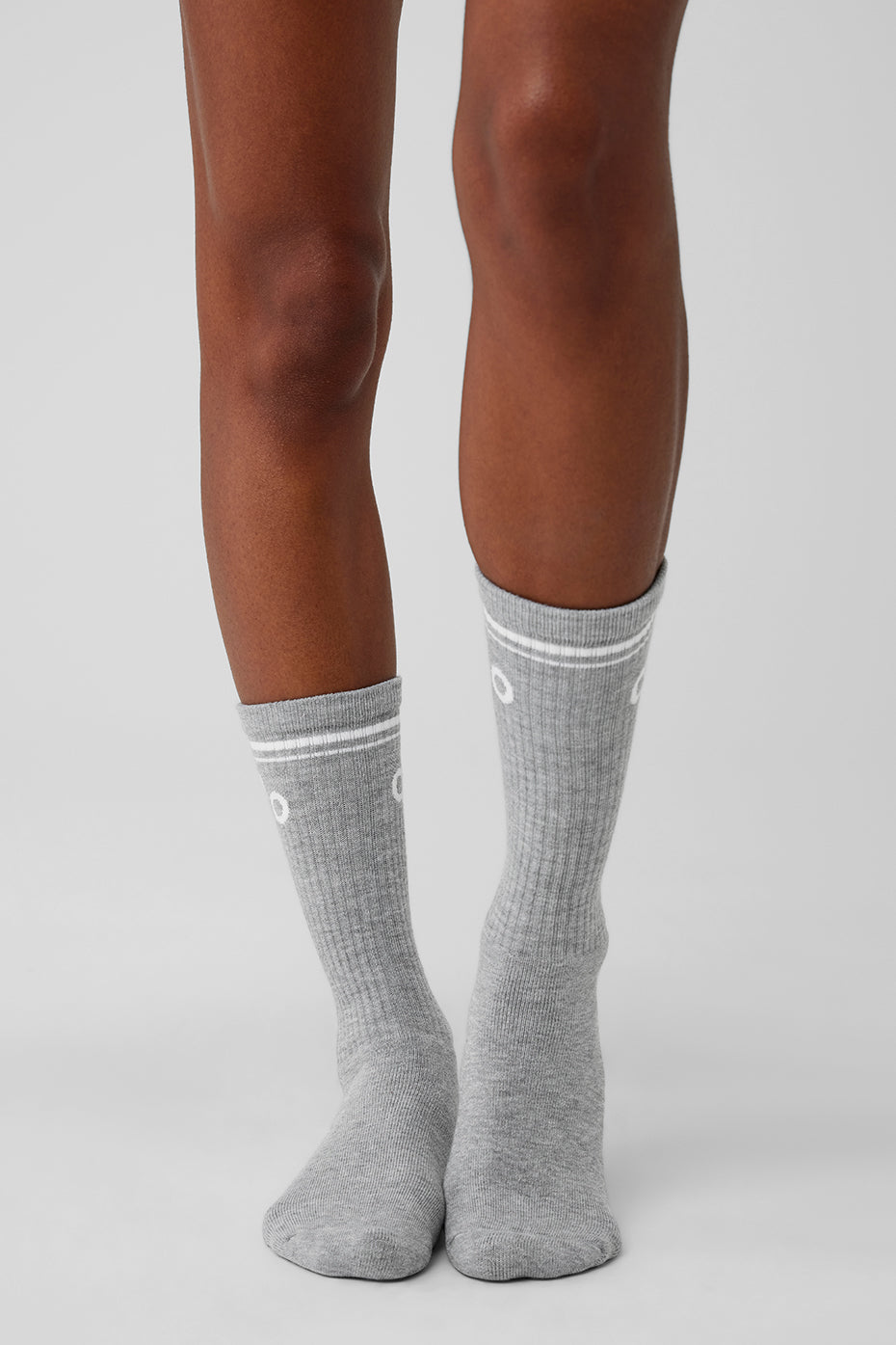 Chaussettes Unisexes Throwback - Athletic Heather Grey/Blanc