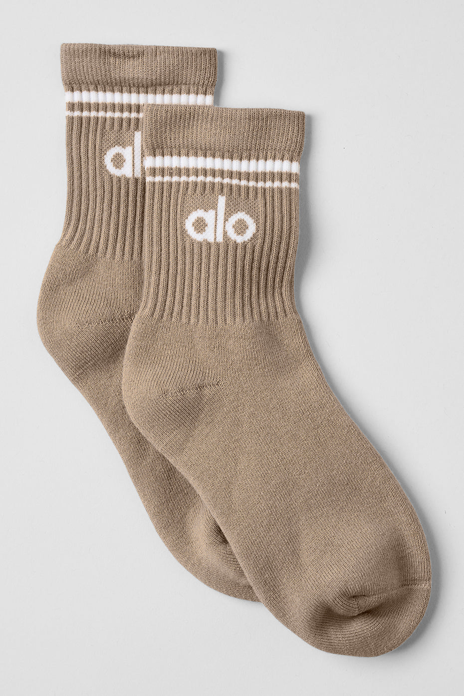 Chaussettes Mi-Hautes Unisexes Throwback - Gravel/Blanc