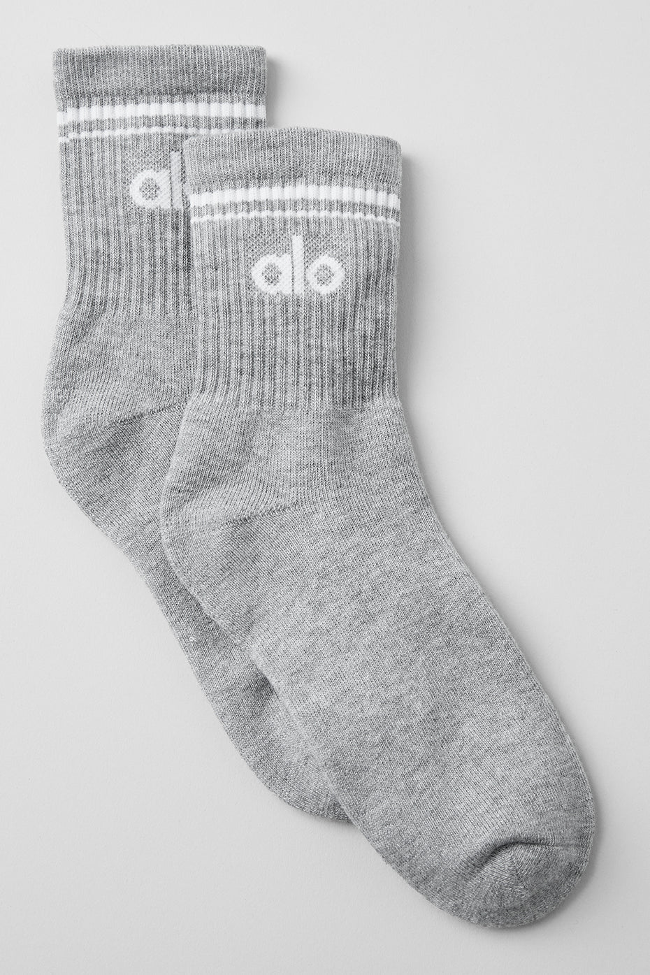 Chaussettes Mi-Hautes Unisexes Throwback - Athletic Heather Grey/Blanc