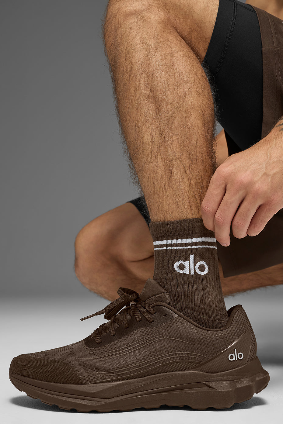 Chaussettes Mi-Hautes Unisexes Throwback - Espresso/Blanc