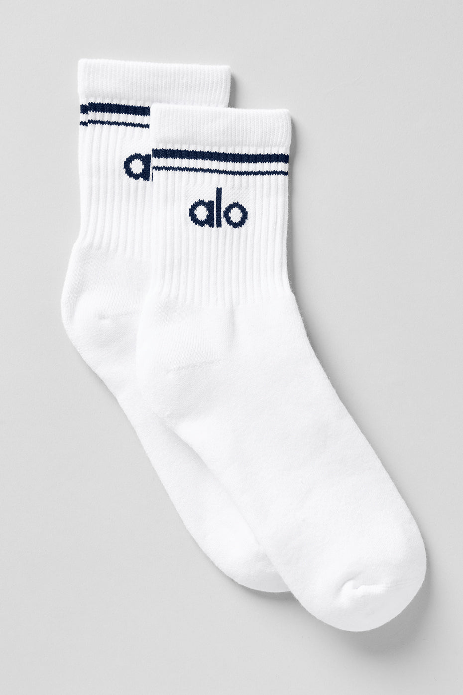 Chaussettes Mi-Hautes Unisexes Throwback - Blanc/Navy