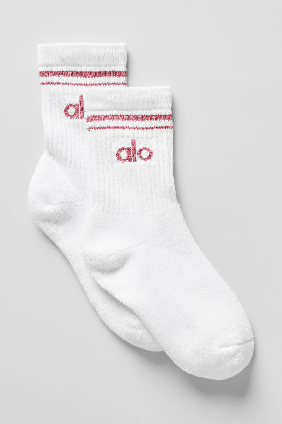 Chaussettes Mi-Hautes Unisexes Throwback - Blanc/Pink Wild Rose