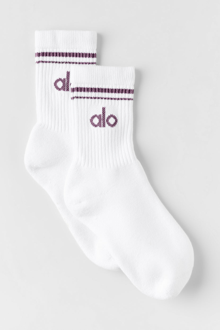 Chaussettes Mi-Hautes Unisexes Throwback - Blanc/Plum Kiss