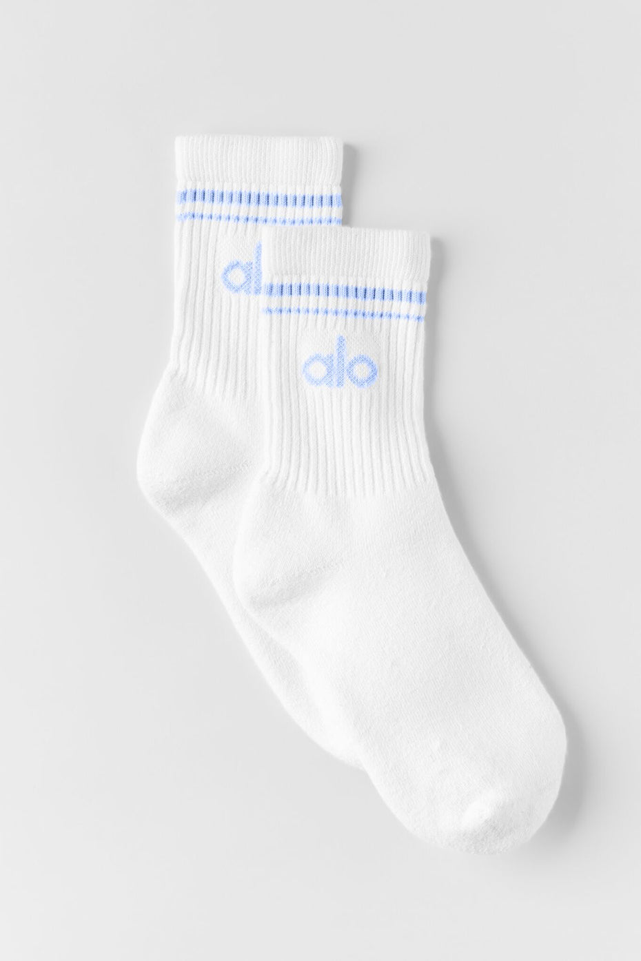 Chaussettes Mi-Hautes Unisexes Throwback - Blanc/Light Provence Blue