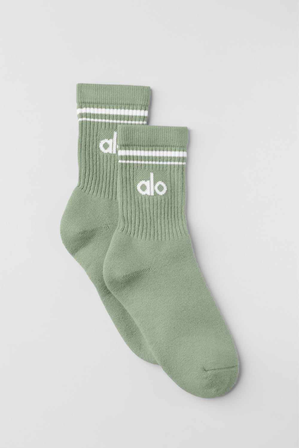 Chaussettes Mi-Hautes Unisexes Throwback - Dune Grass/Blanc