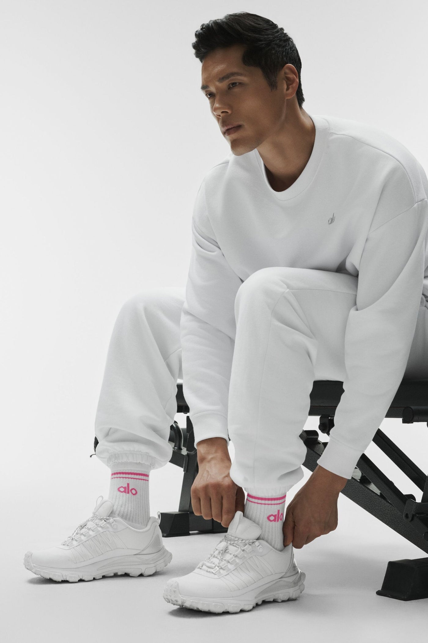 Chaussettes Mi-Hautes Unisexes Throwback - Blanc/Paradise Pink