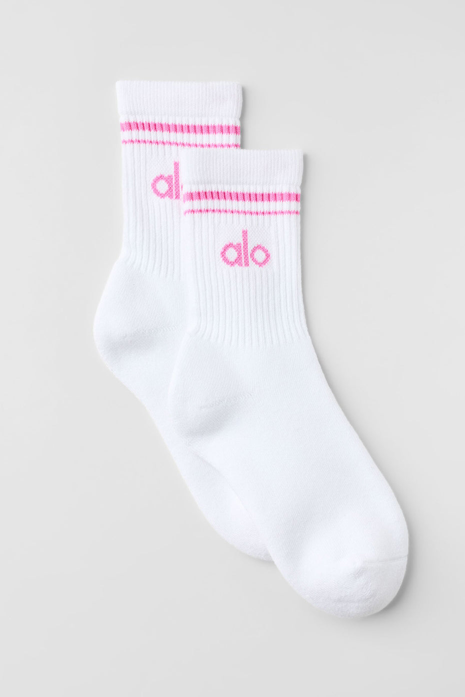 Chaussettes Mi-Hautes Unisexes Throwback - Blanc/Paradise Pink