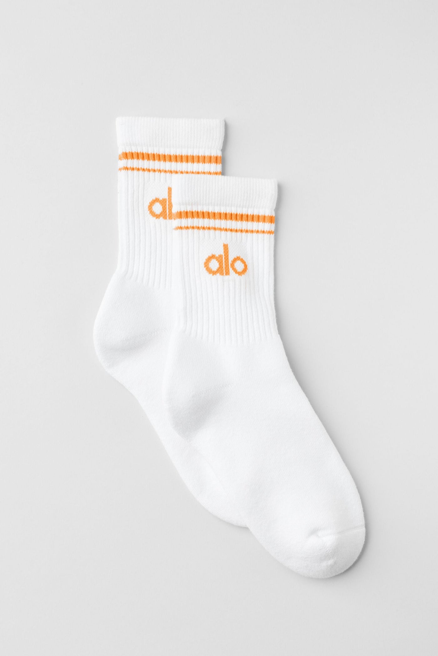 Chaussettes Mi-Hautes Unisexes Throwback - Blanc/Satsuma Breeze