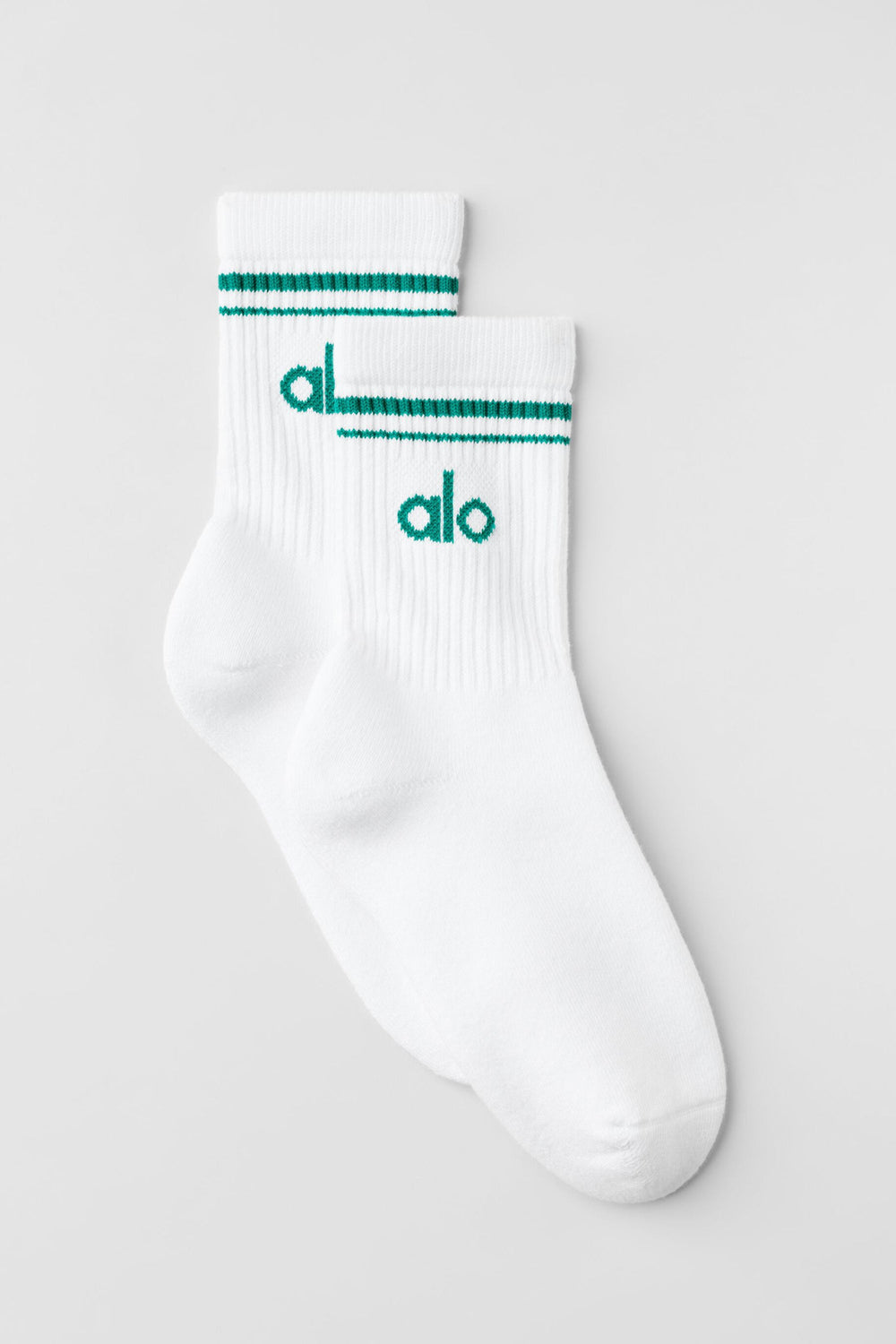 Chaussettes Mi-Hautes Unisexes Throwback - Blanc/Emerald Isle