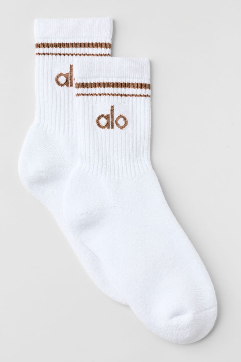 Chaussettes Mi-Hautes Unisexes Throwback - Blanc/Sun Kissed Brown