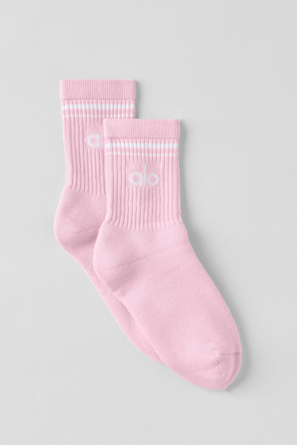 Chaussettes unisexes à demi-vis Throwback Rose guimauve/Blanc