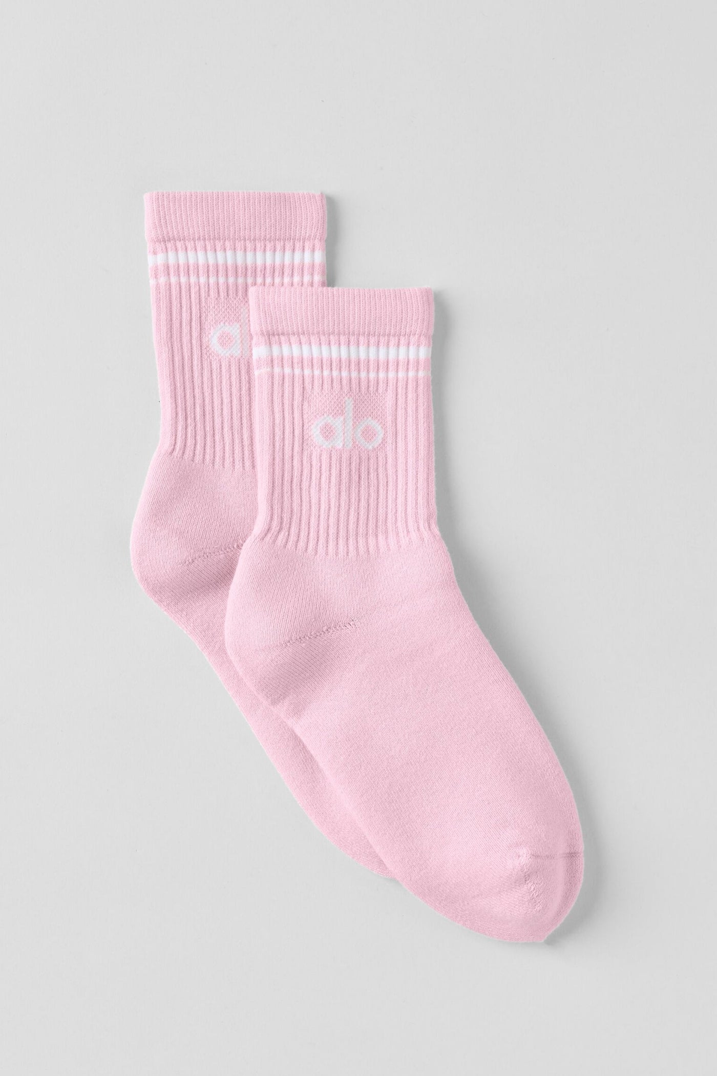 Chaussettes unisexes à demi-vis Throwback Rose guimauve/Blanc