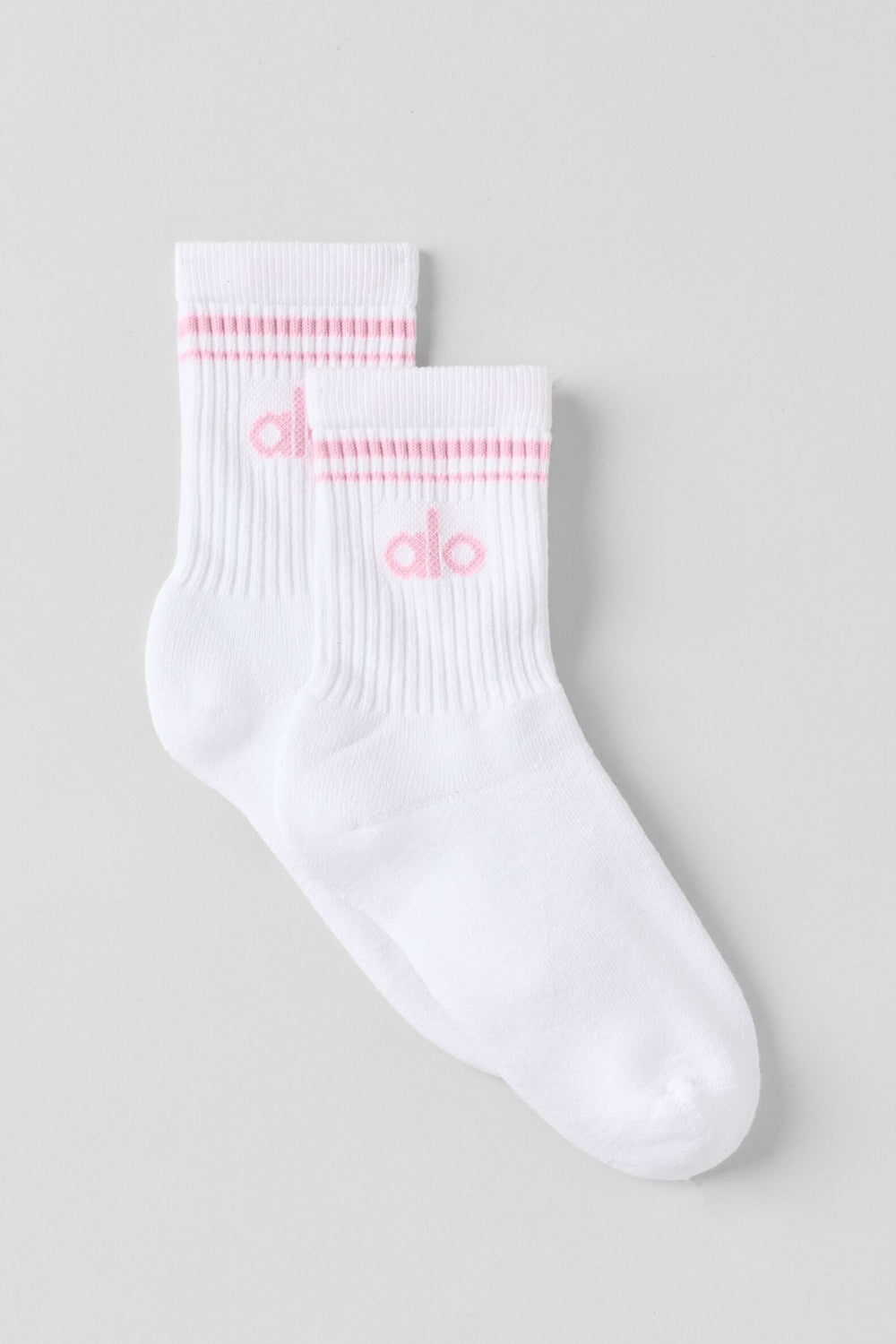  Throwback Chaussettes unisexes à demi-vis - Blanc/Chamallow rose