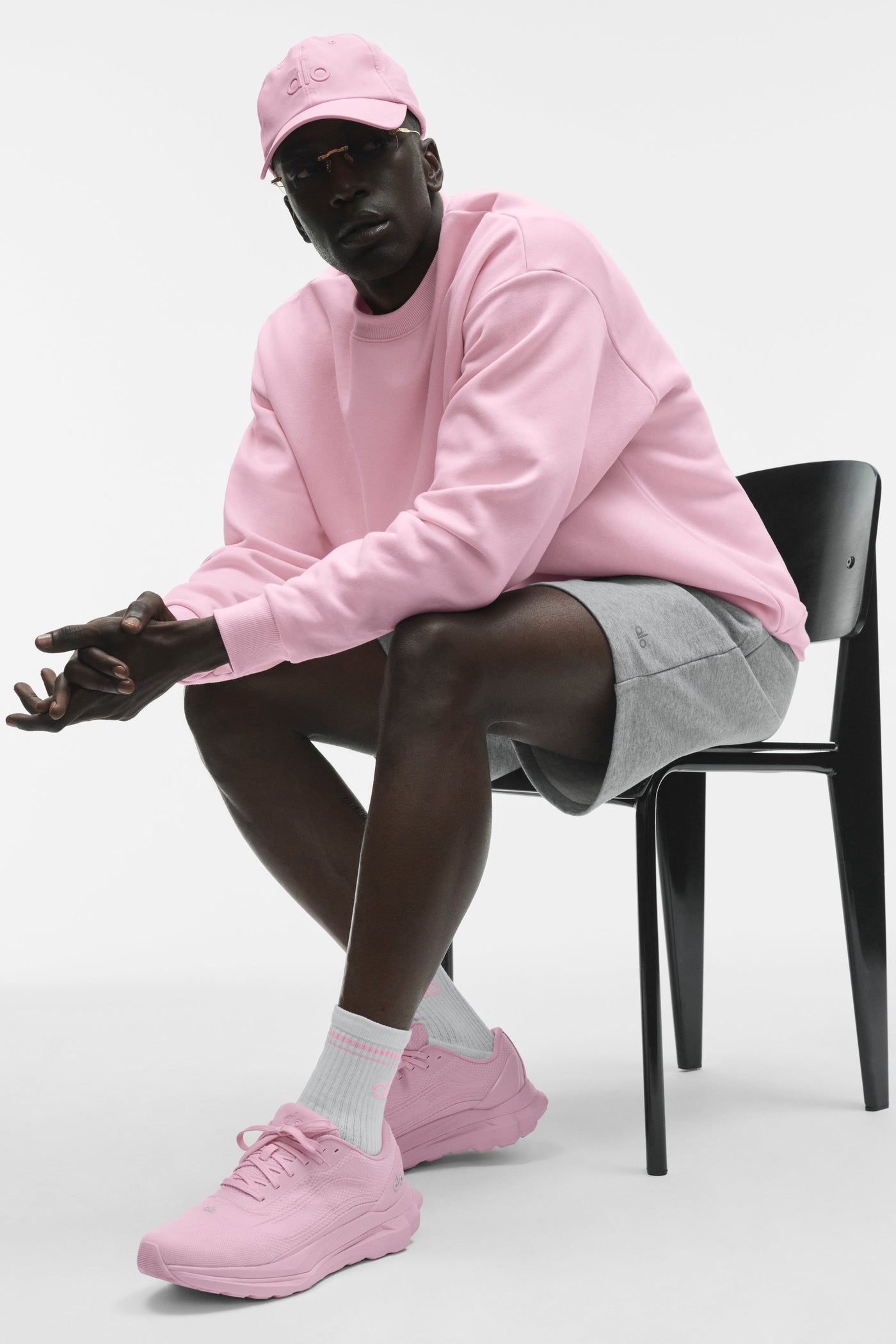  Throwback Chaussettes unisexes à demi-vis - Blanc/Chamallow rose
