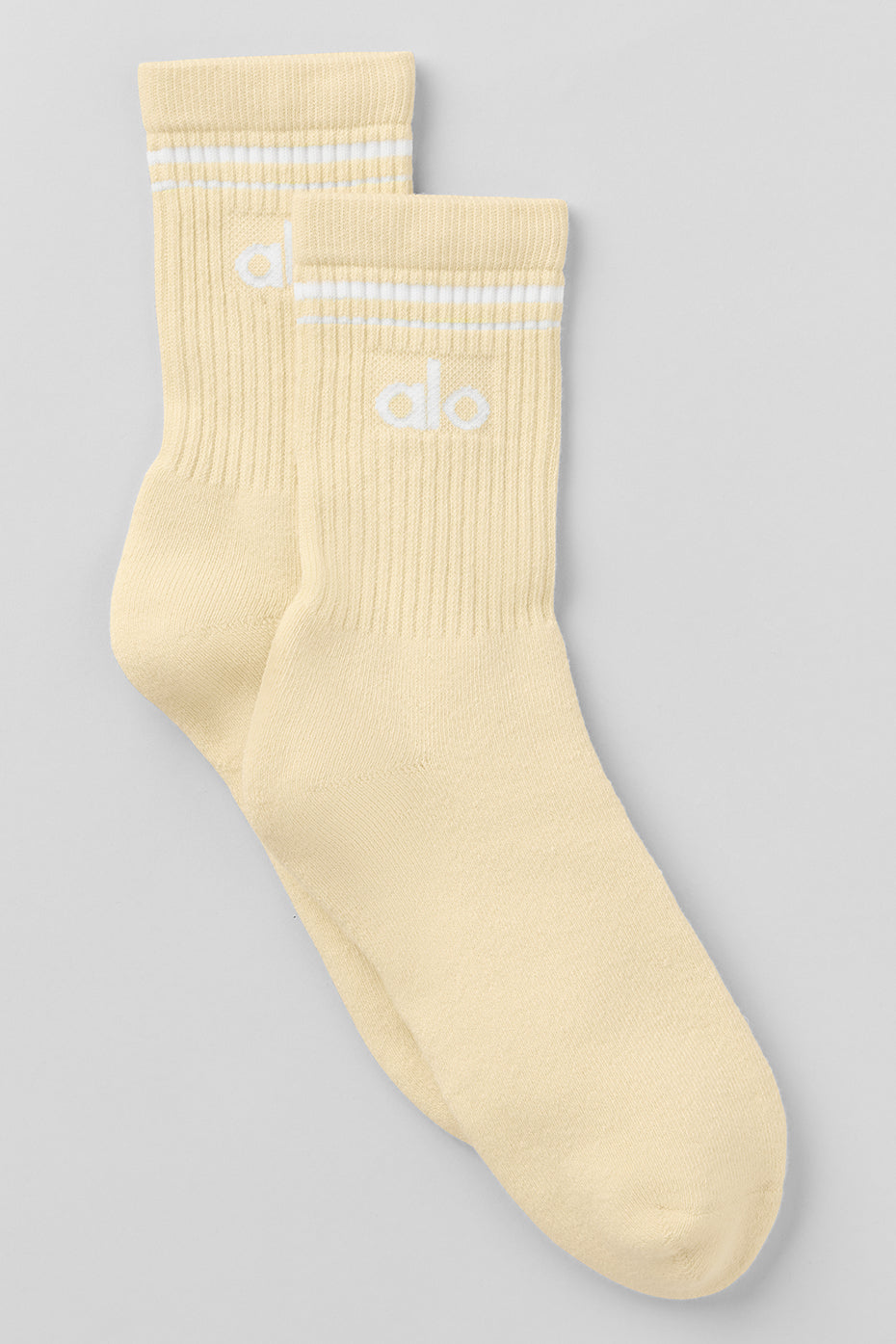 Chaussettes Mi-Hautes Unisexes Throwback - Candlelight Yellow/Blanc