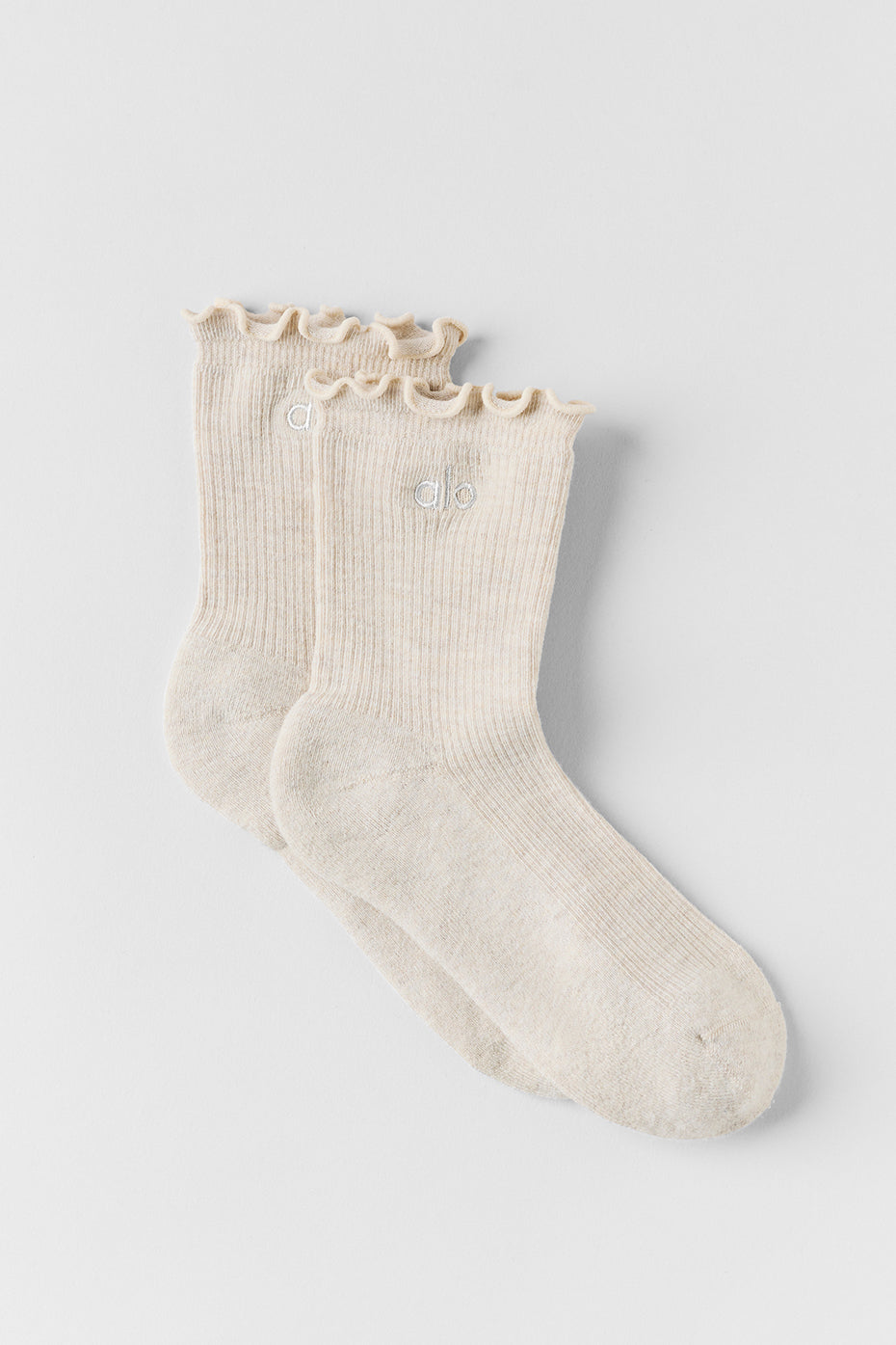 Chaussettes Lettuce Edge Pour Femmes - Oatmeal Heather