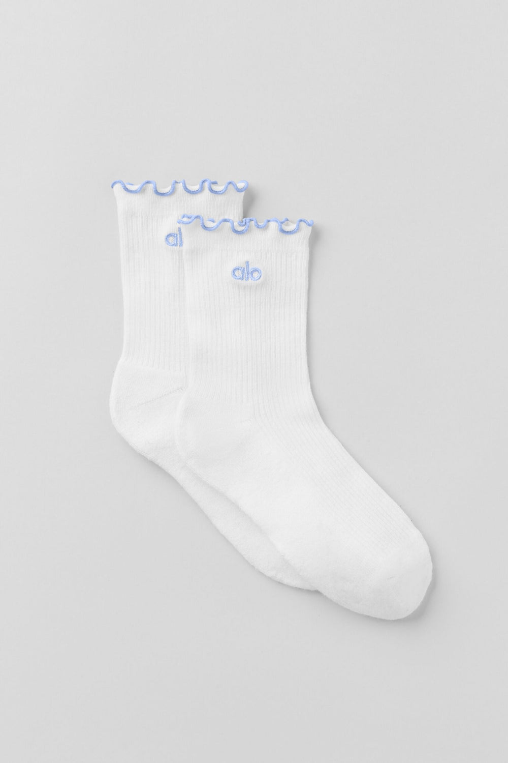 Chaussettes Lettuce Edge Pour Femmes - Blanc/Light Provence Blue