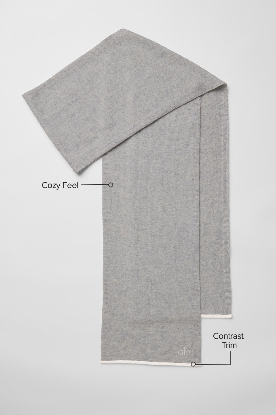 Écharpe En Cachemire Light Frosted - Light Heather Grey/Ivory