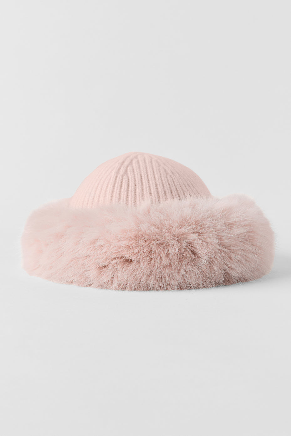 Bonnet En Cachemire Et Fausse Fourrure Courchevel - Frosted Pink