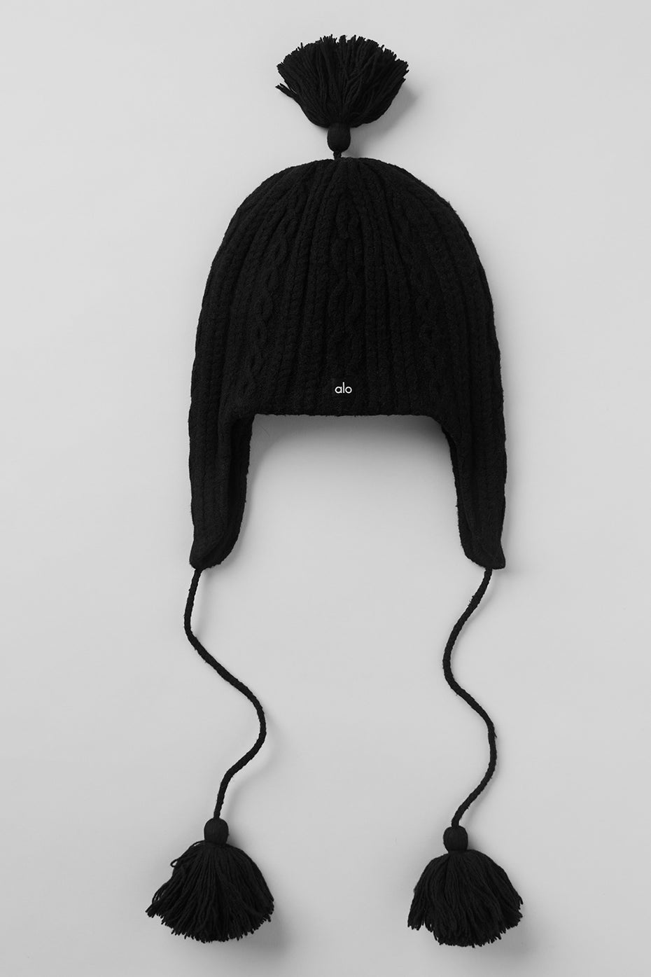 Bonnet Cache-Oreilles En Maille Torsadée Winter Bliss - Noir
