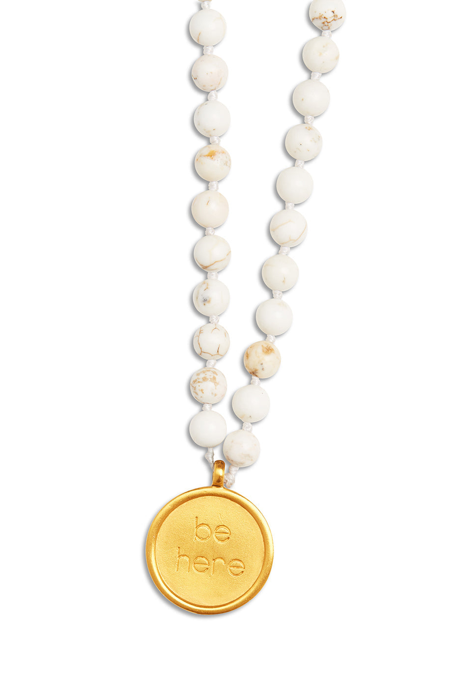 Collier Mala Turquoise Blanche