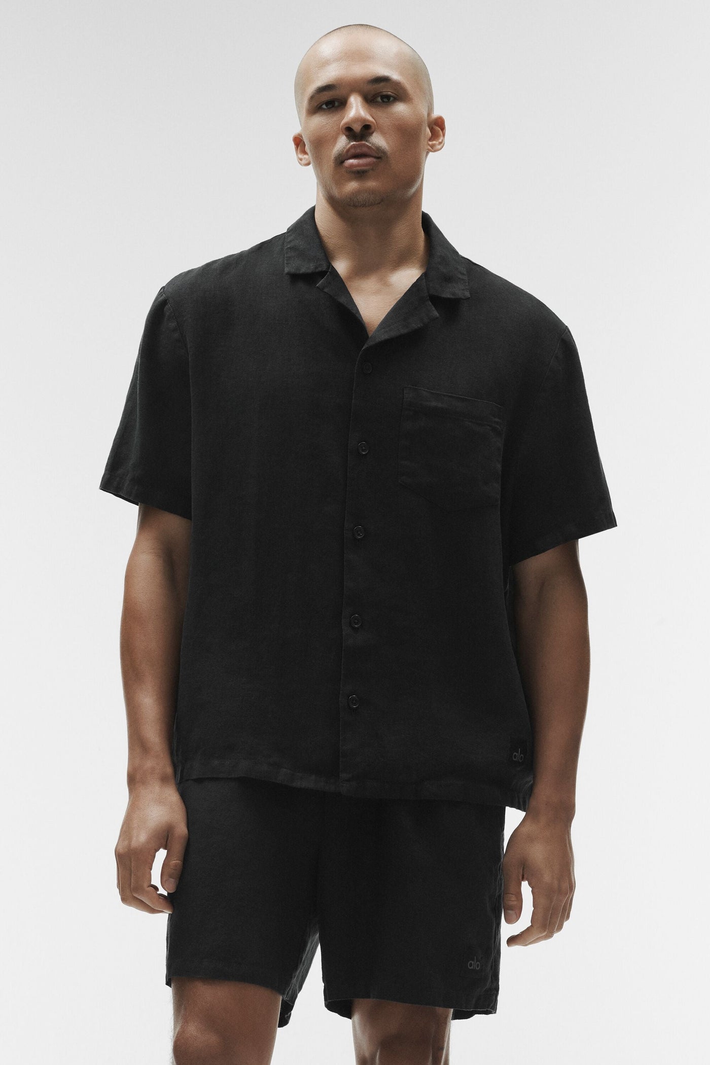 Chemise Manches Courtes Linen Days - Noir