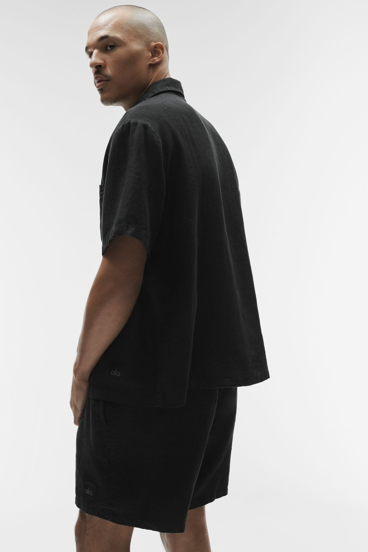 Chemise Manches Courtes Linen Days - Noir