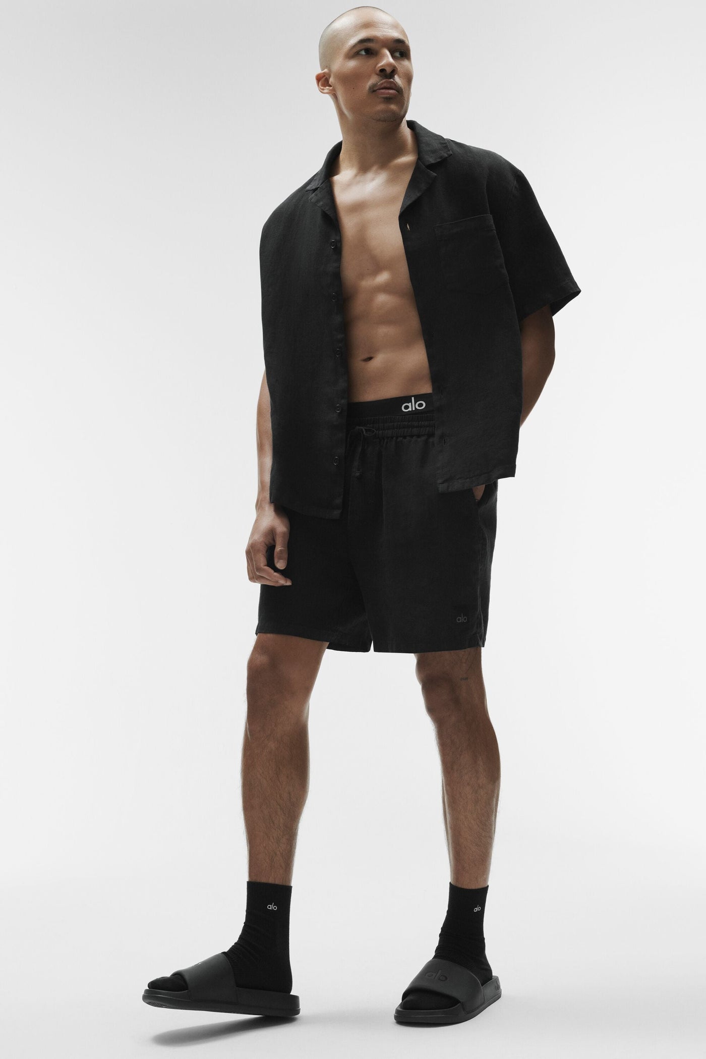 Chemise Manches Courtes Linen Days - Noir