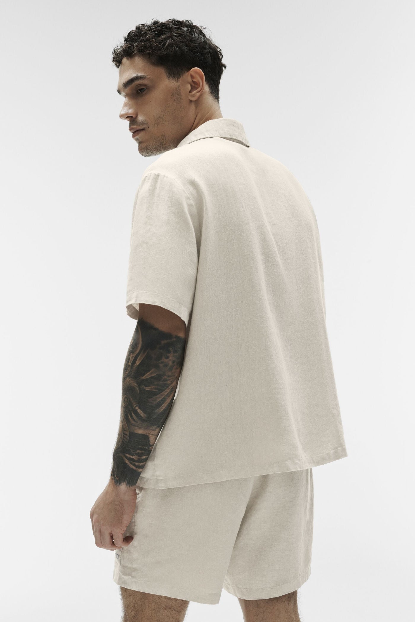 Chemise Manches Courtes Linen Days - Bone